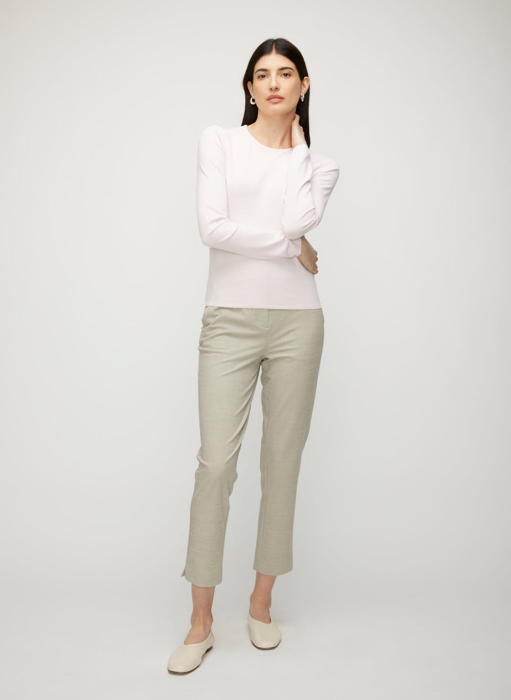 Farrah Slim Fit Long Sleeve Crewneck Sweater