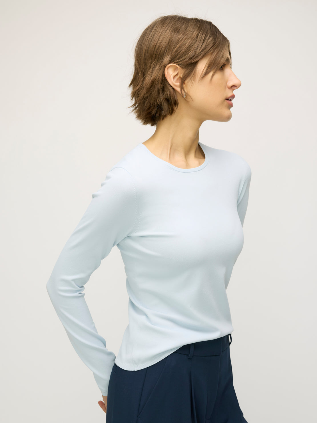 Farrah Slim Fit Long Sleeve Crewneck Sweater