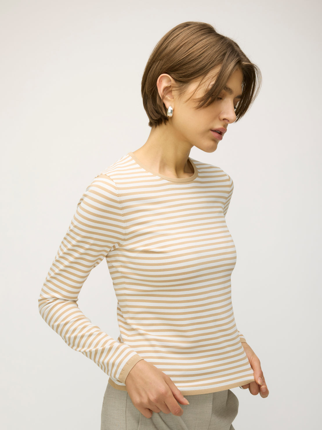 Farrah Slim Fit Long Sleeve Crewneck Sweater