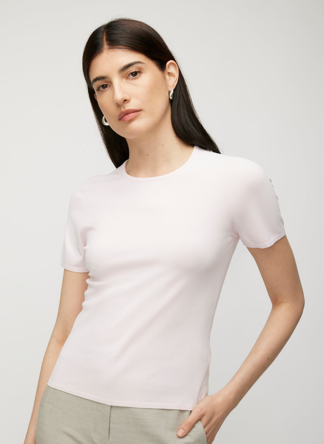 Farrah Slim Fit Short Sleeve Crewneck Sweater