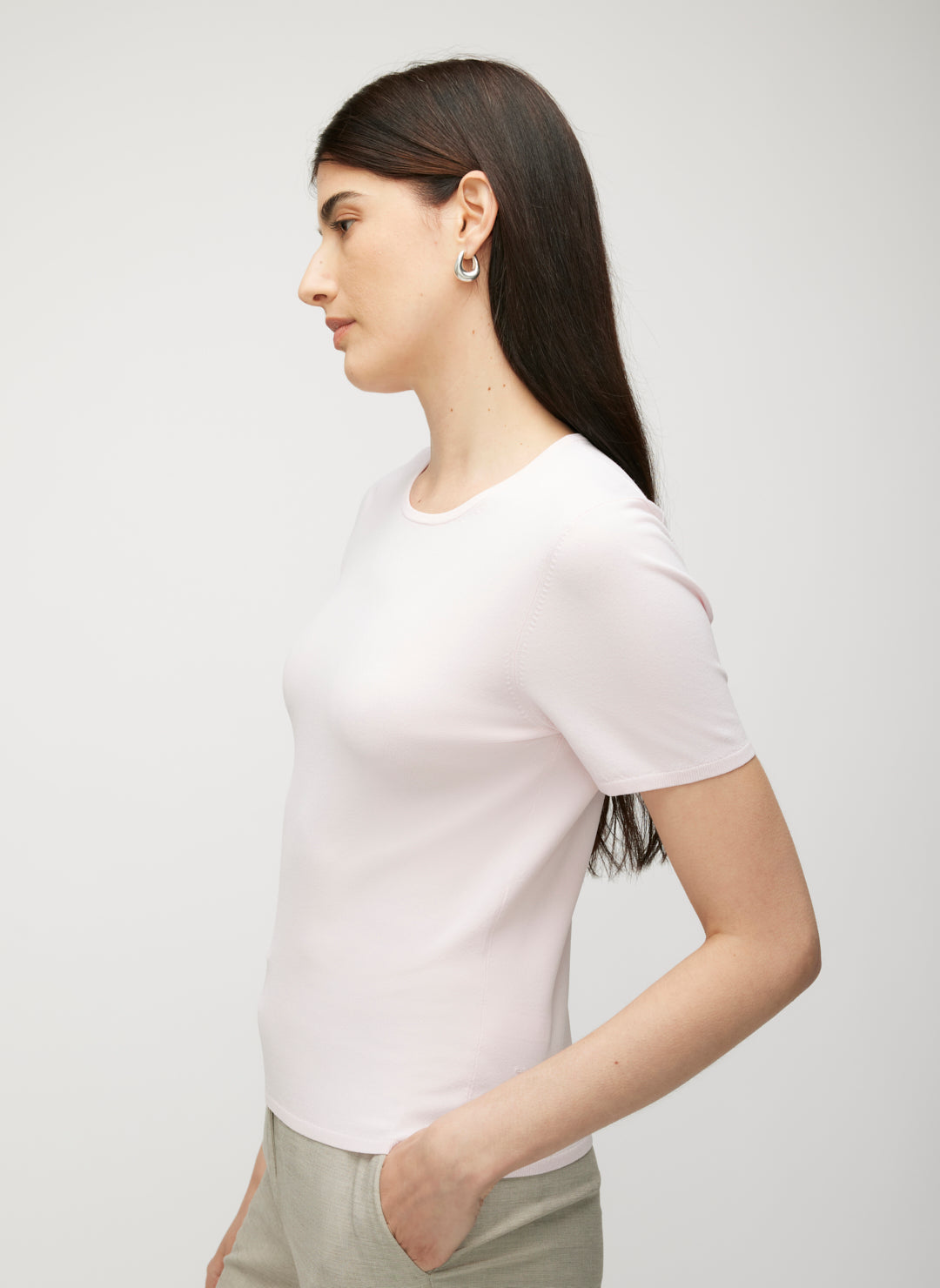 Farrah Slim Fit Short Sleeve Crewneck Sweater