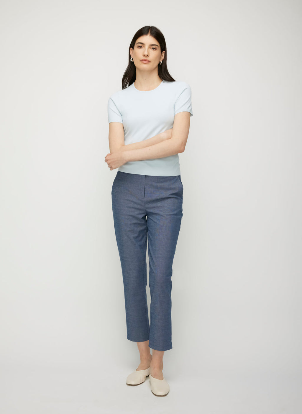Farrah Slim Fit Short Sleeve Crewneck Sweater