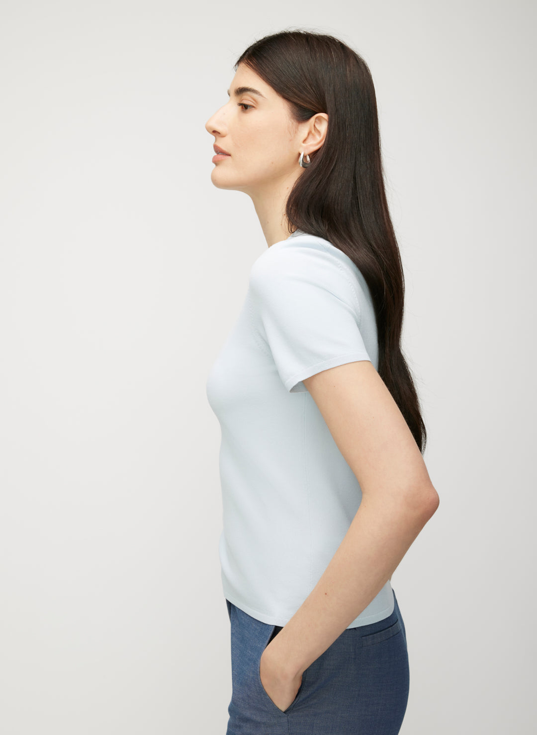 Farrah Slim Fit Short Sleeve Crewneck Sweater