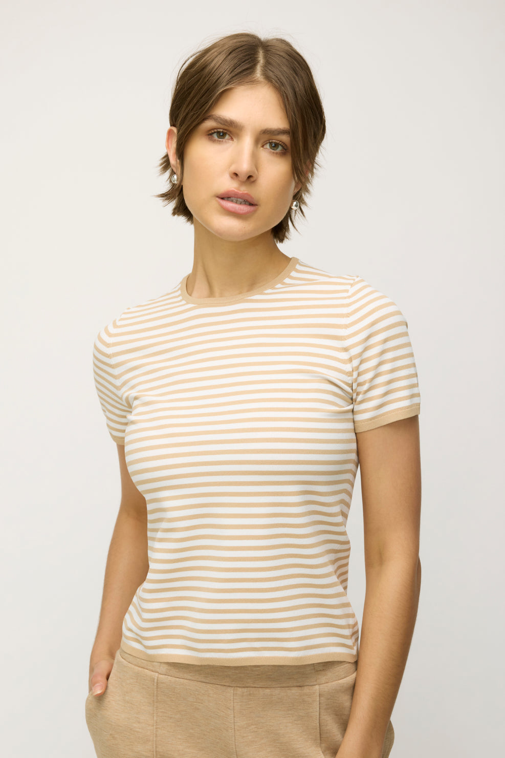 Farrah Slim Fit Short Sleeve Crewneck Sweater