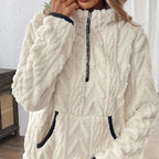 Harper | Fuzzy Half-Zip Sweatshirt with Pockets